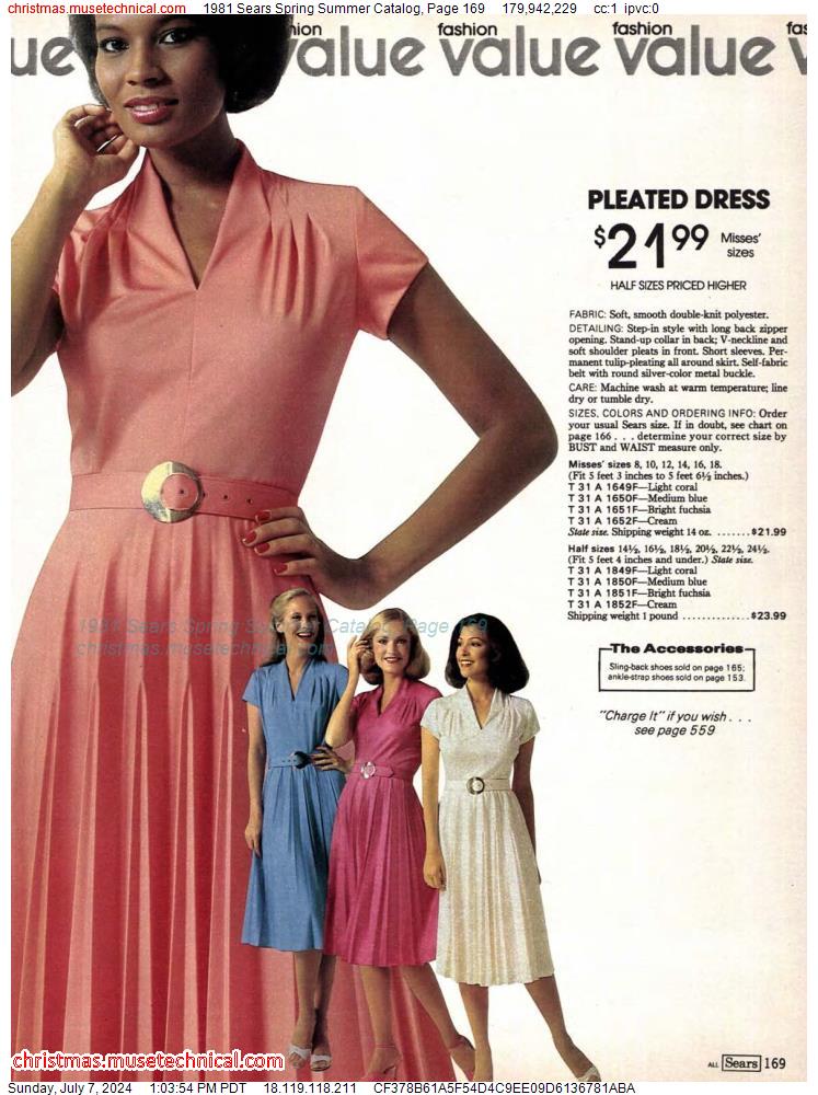 1981 Sears Spring Summer Catalog, Page 169