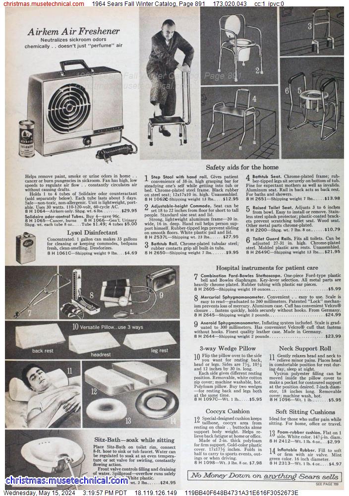 1964 Sears Fall Winter Catalog, Page 891