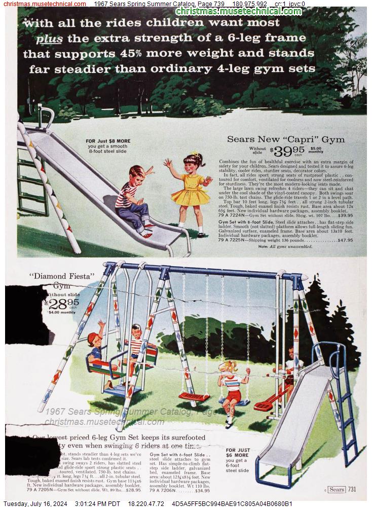 1967 Sears Spring Summer Catalog, Page 739