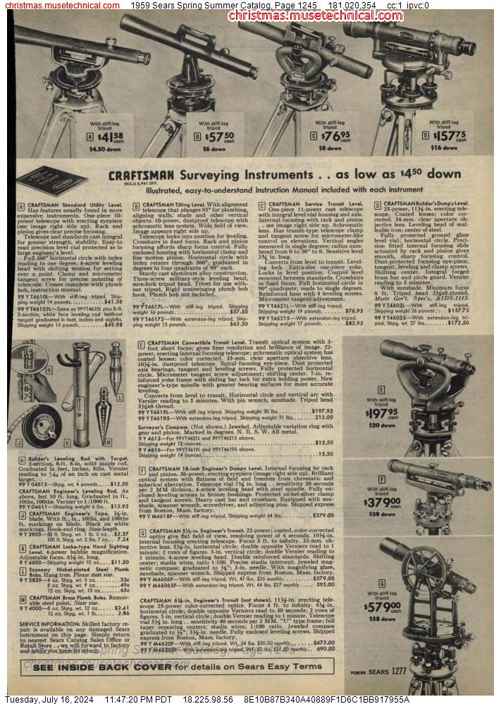 1959 Sears Spring Summer Catalog, Page 1245