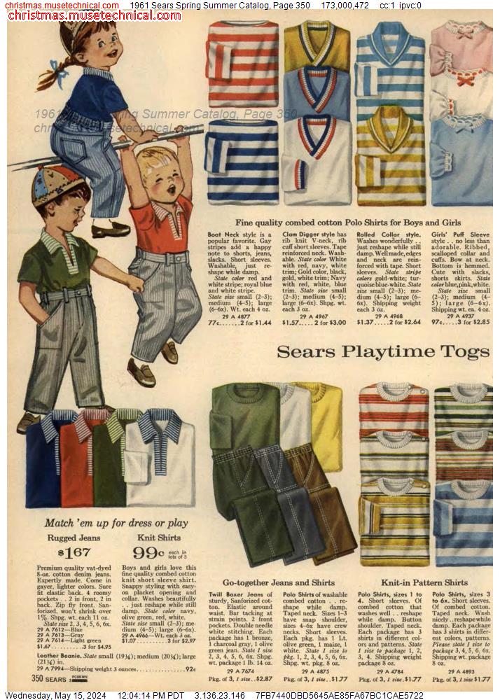 1961 Sears Spring Summer Catalog, Page 350