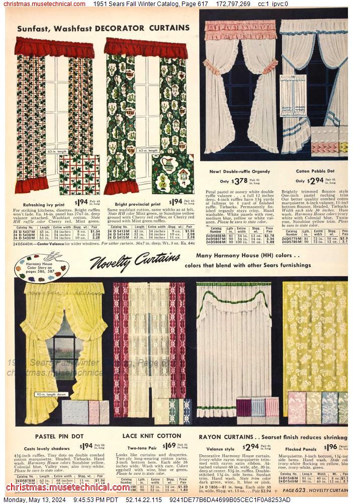 1951 Sears Fall Winter Catalog, Page 617