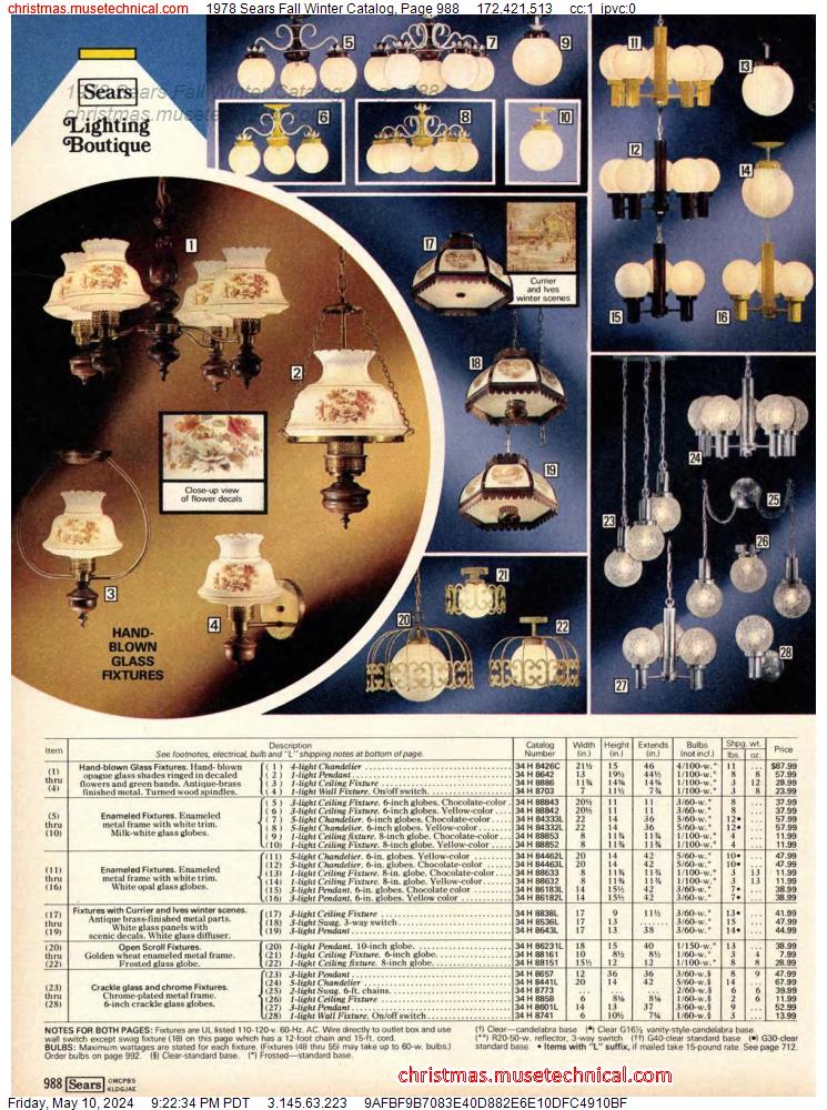 1978 Sears Fall Winter Catalog, Page 988