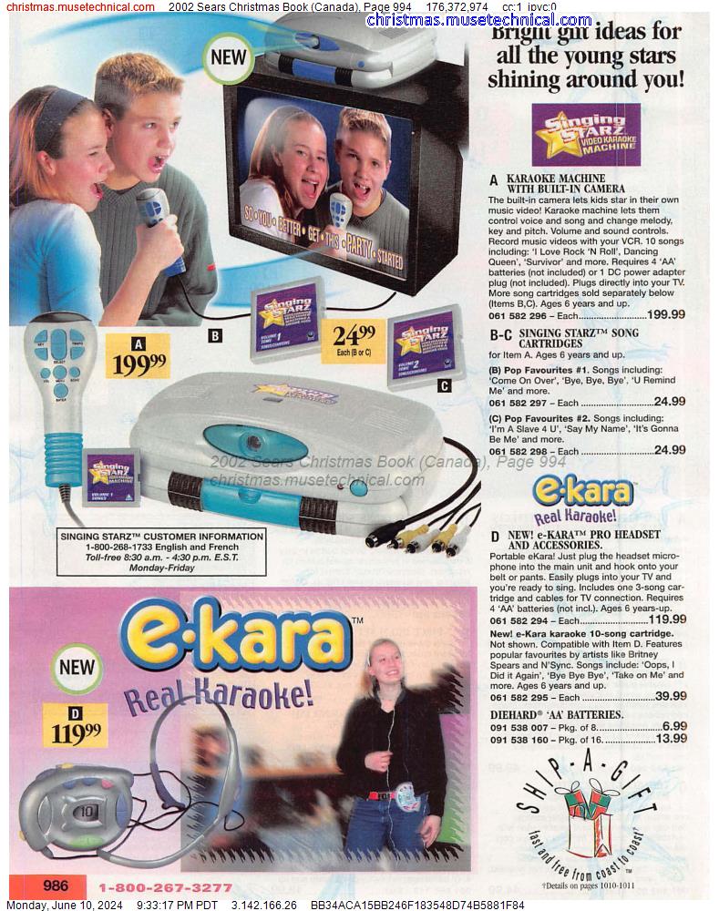 2002 Sears Christmas Book (Canada), Page 994
