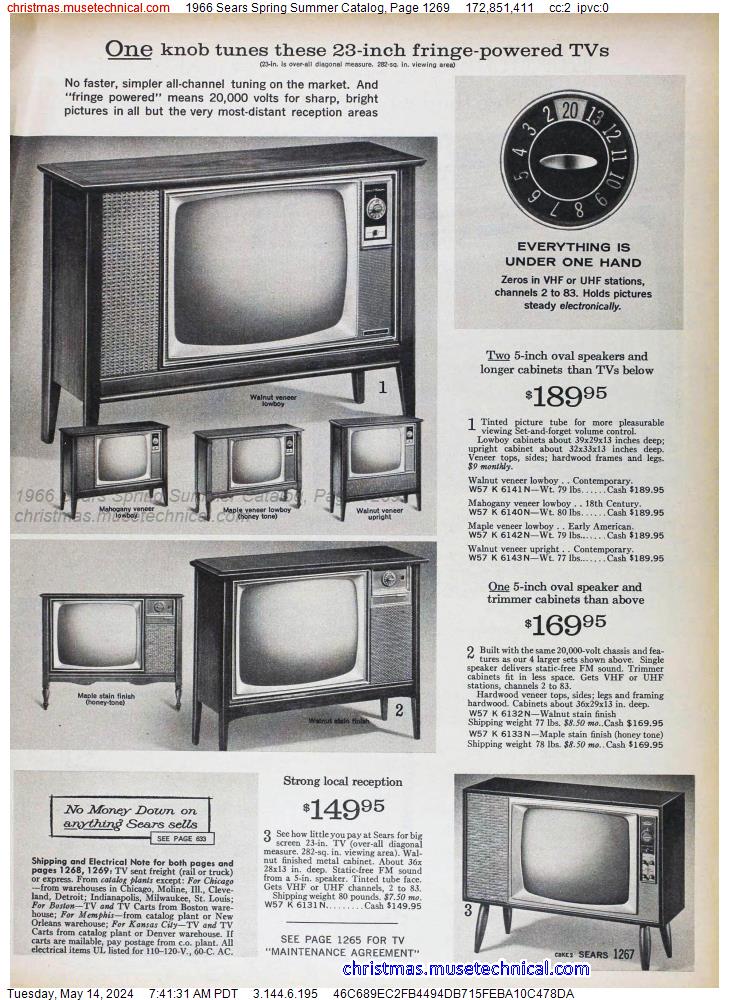 1966 Sears Spring Summer Catalog, Page 1269