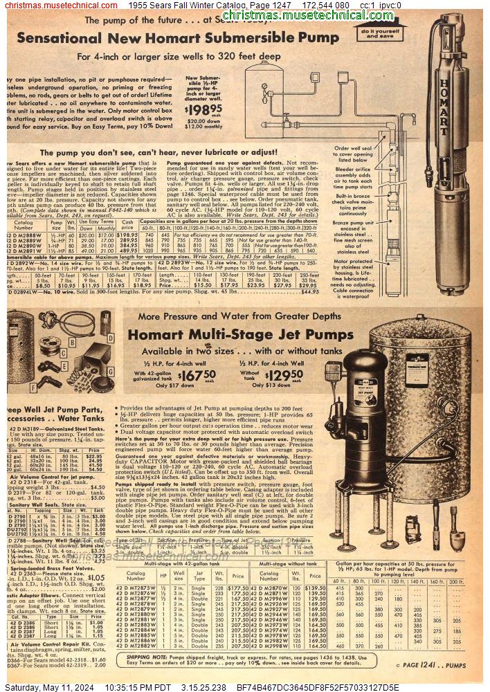 1955 Sears Fall Winter Catalog, Page 1247