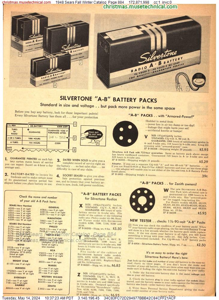 1948 Sears Fall Winter Catalog, Page 884