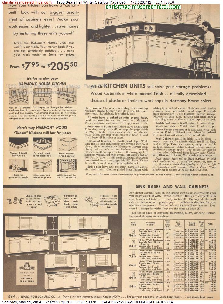 1950 Sears Fall Winter Catalog, Page 695