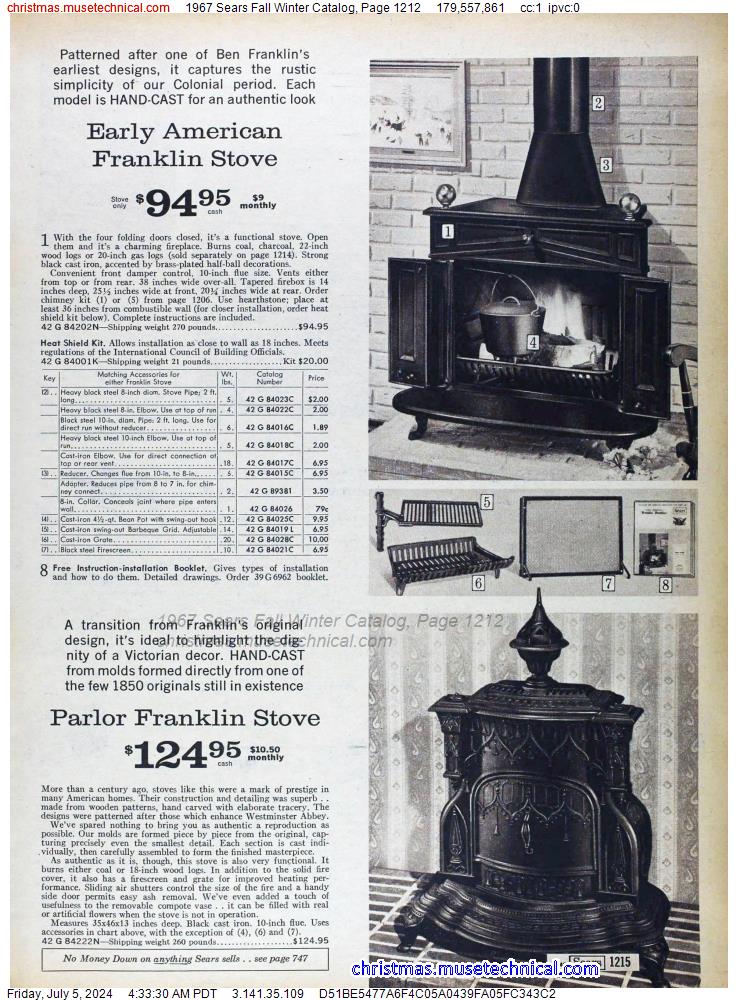 1967 Sears Fall Winter Catalog, Page 1212