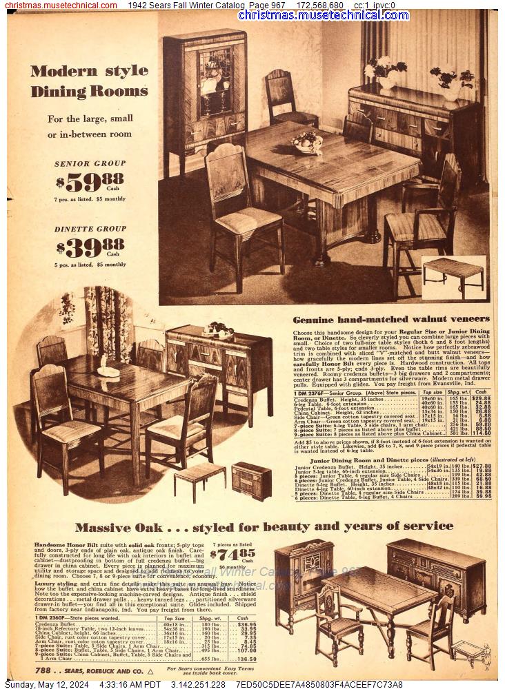 1942 Sears Fall Winter Catalog, Page 967