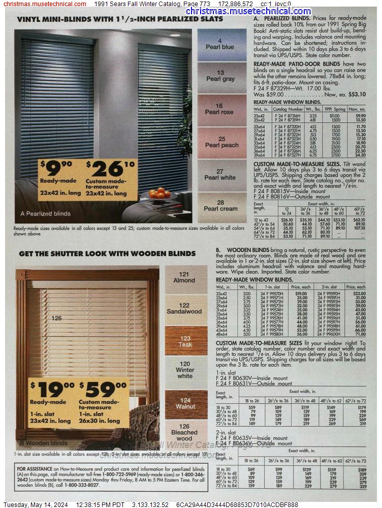 1991 Sears Fall Winter Catalog, Page 773