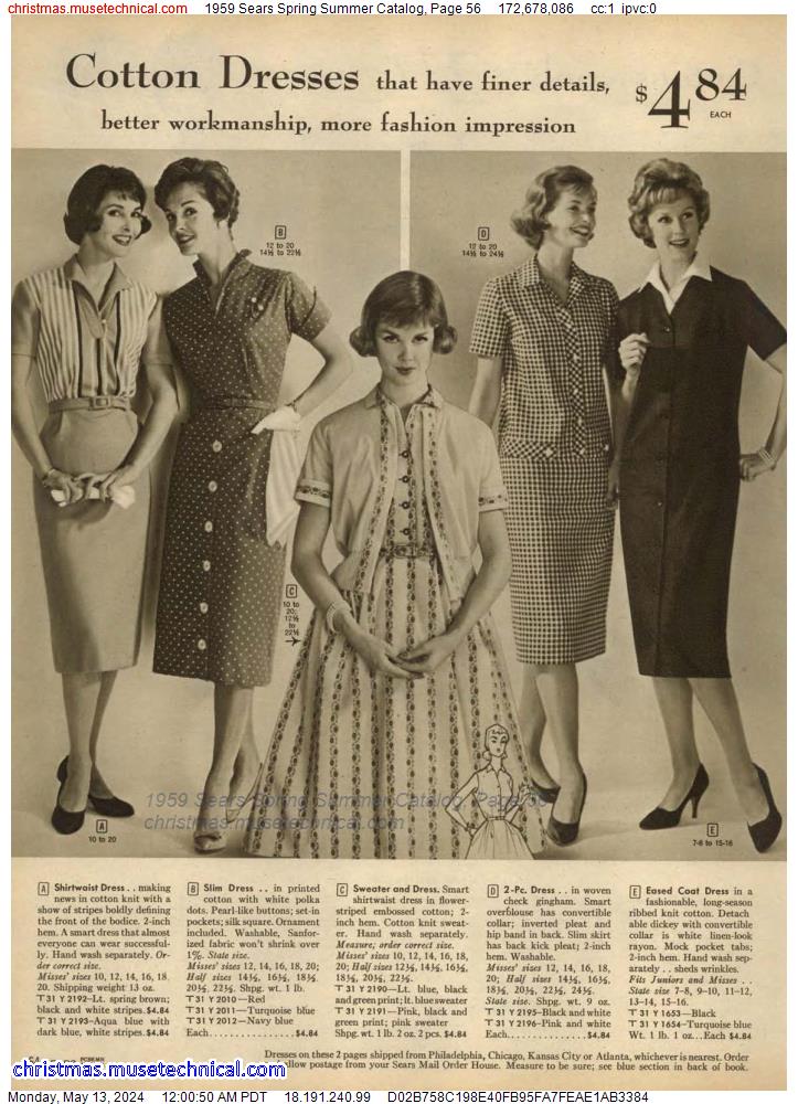 1959 Sears Spring Summer Catalog, Page 56