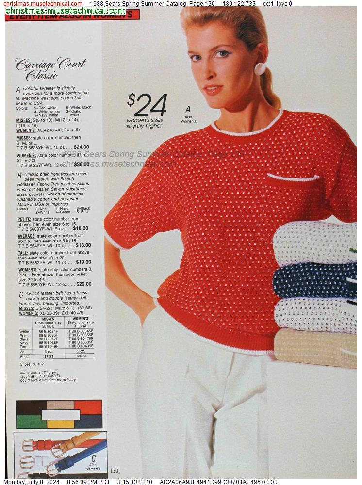 1988 Sears Spring Summer Catalog, Page 130