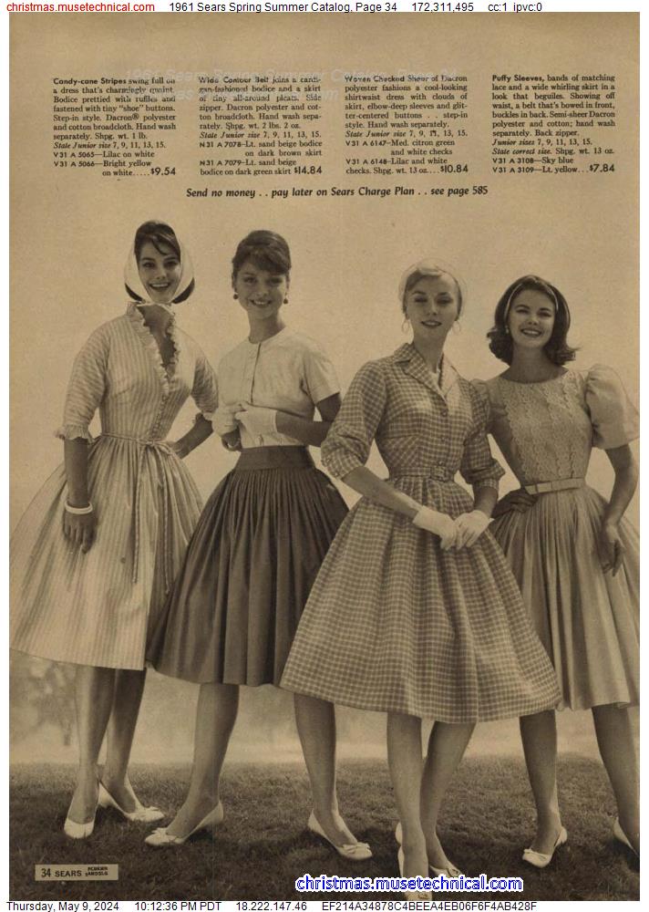 1961 Sears Spring Summer Catalog, Page 34