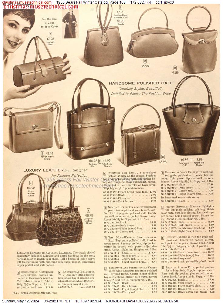 1956 Sears Fall Winter Catalog, Page 163