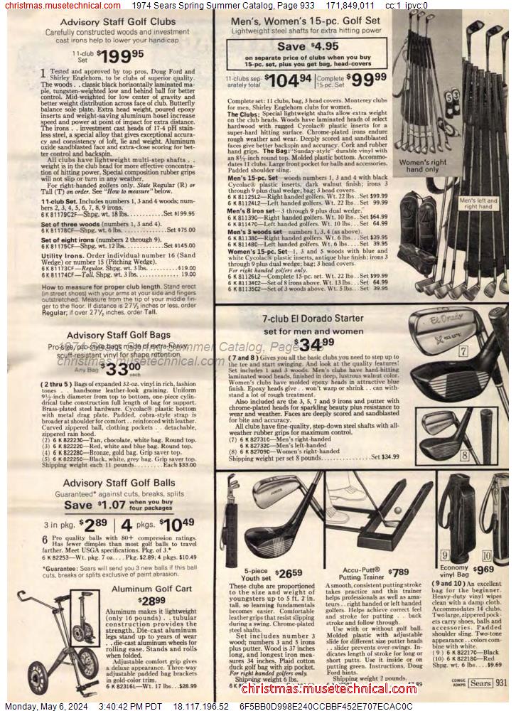 1974 Sears Spring Summer Catalog, Page 933