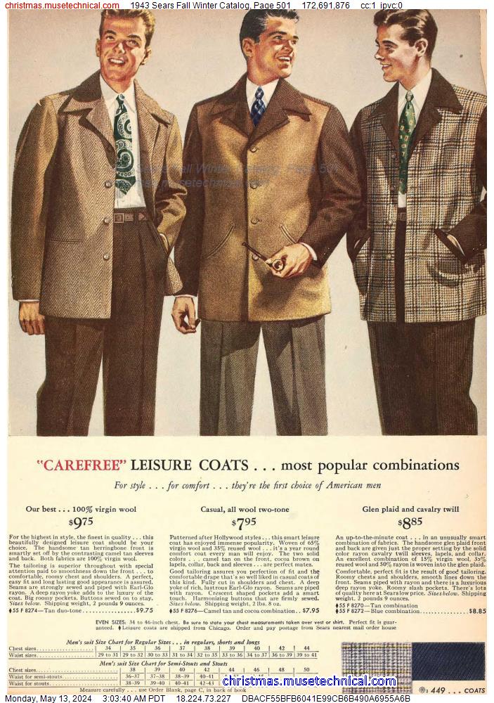 1943 Sears Fall Winter Catalog, Page 501