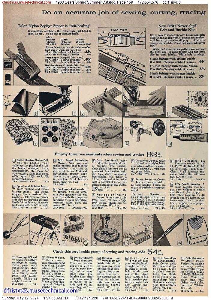 1963 Sears Spring Summer Catalog, Page 159