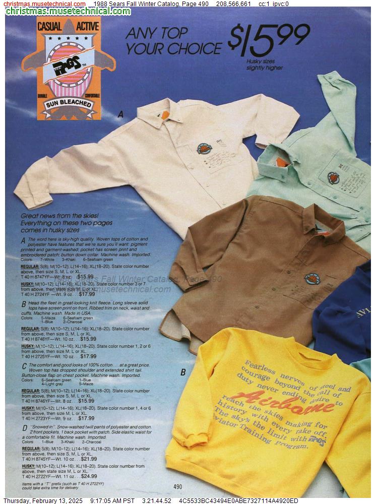 1988 Sears Fall Winter Catalog, Page 490