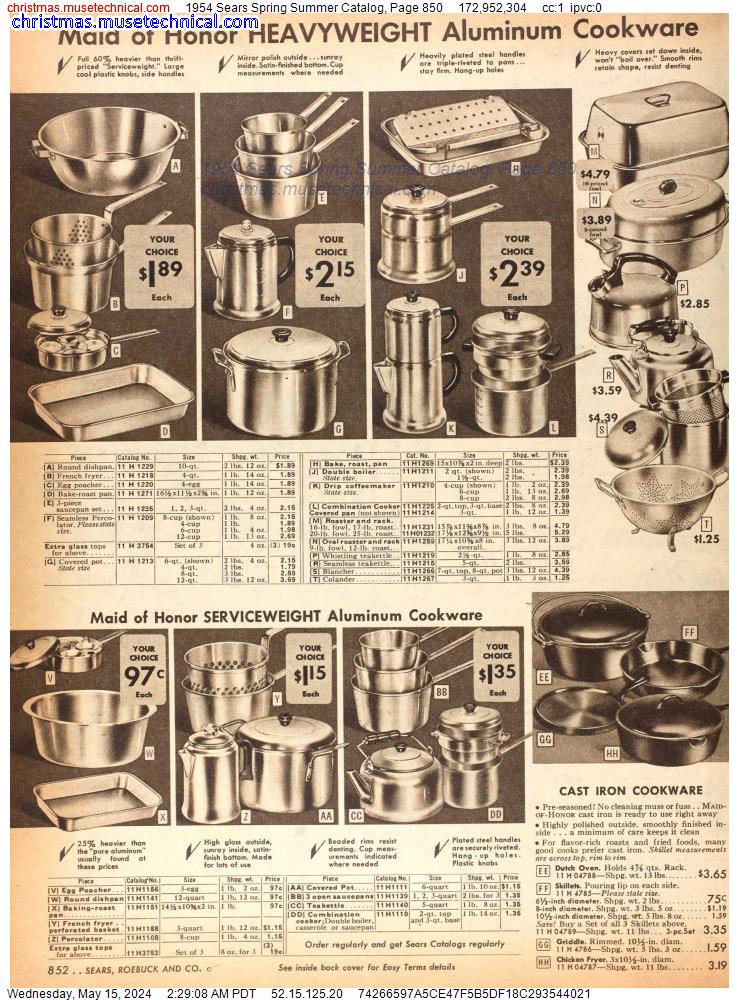1954 Sears Spring Summer Catalog, Page 850