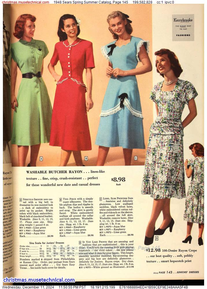 1948 Sears Spring Summer Catalog, Page 145