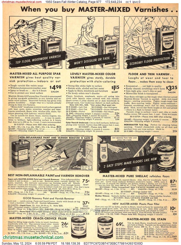 1950 Sears Fall Winter Catalog, Page 977