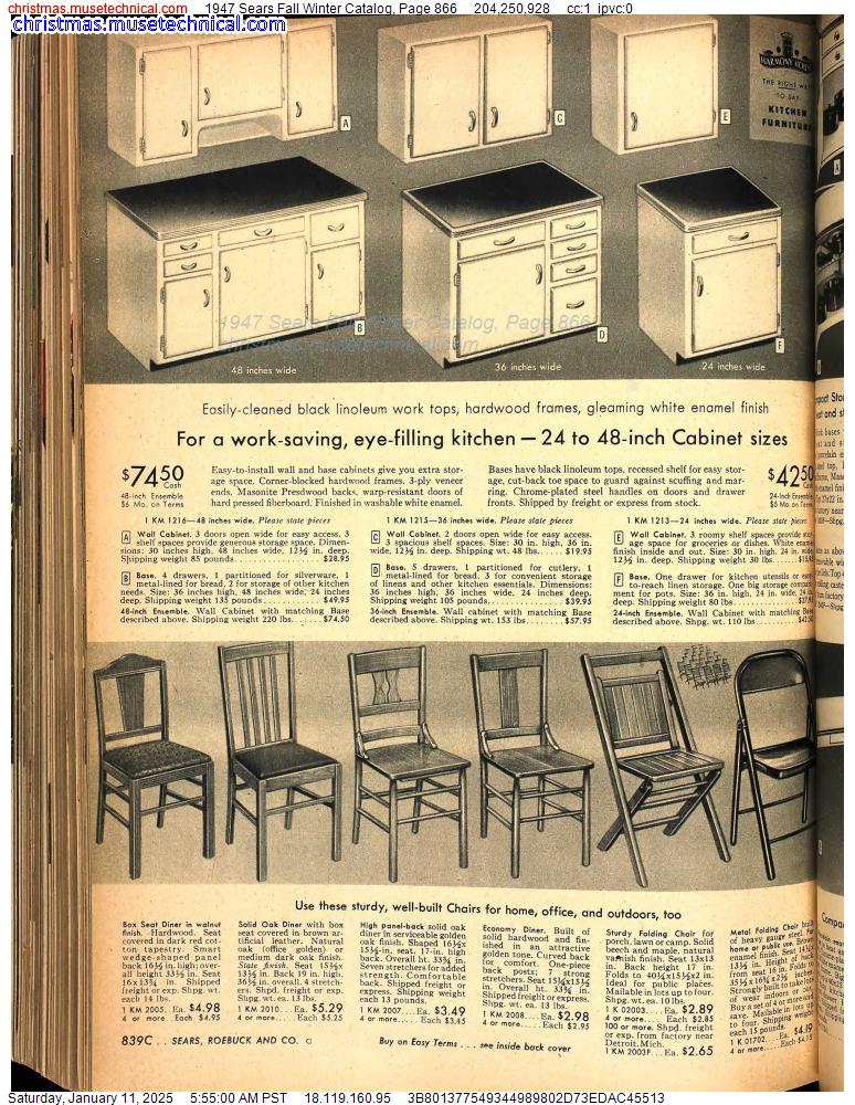 1947 Sears Fall Winter Catalog, Page 866