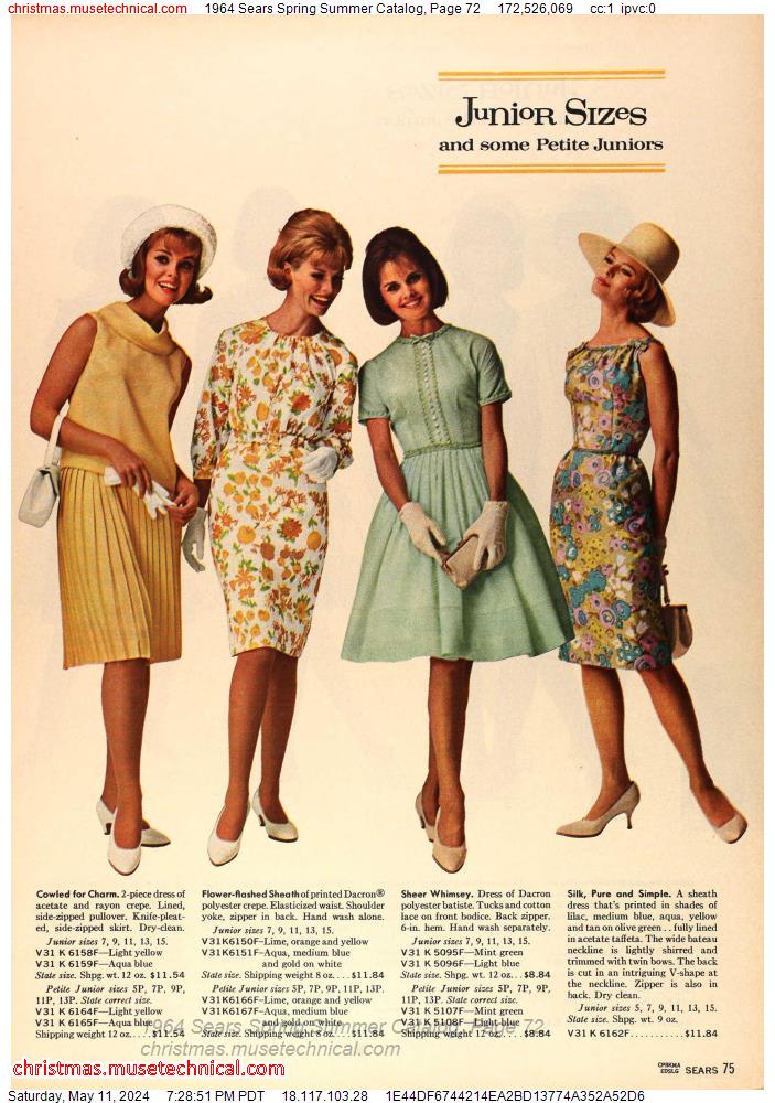 1964 Sears Spring Summer Catalog, Page 72