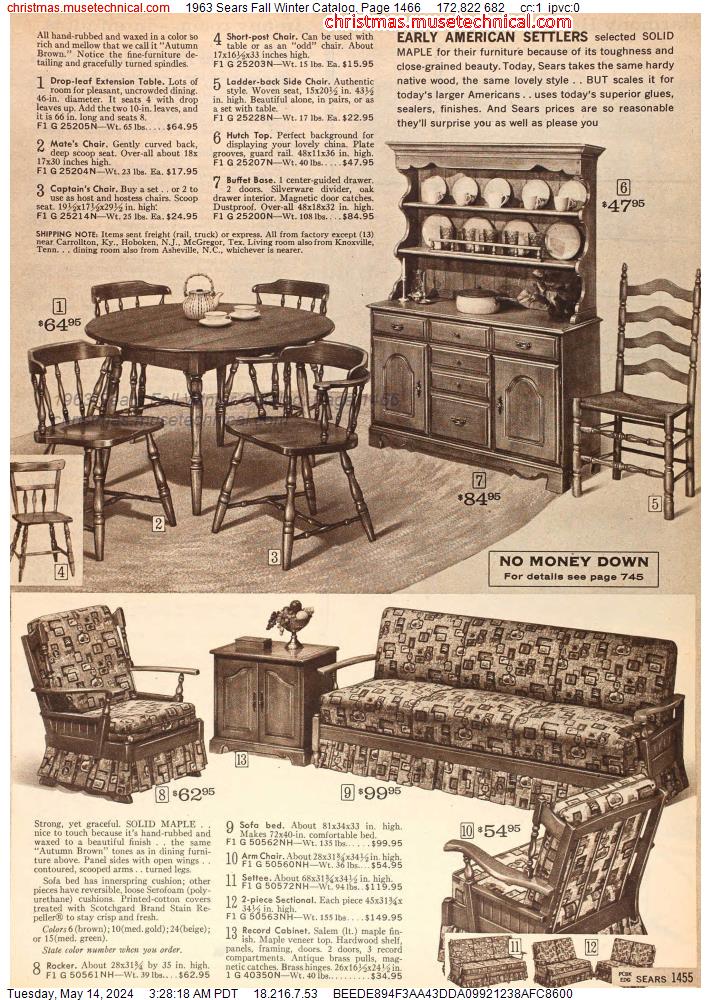 1963 Sears Fall Winter Catalog, Page 1466
