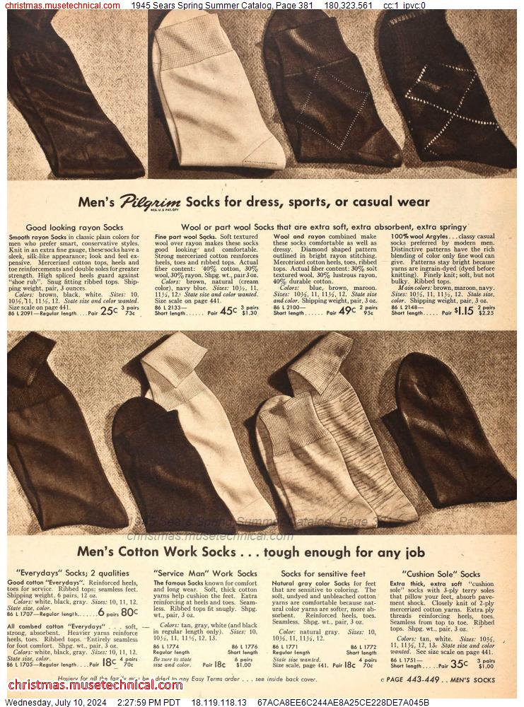 1945 Sears Spring Summer Catalog, Page 381