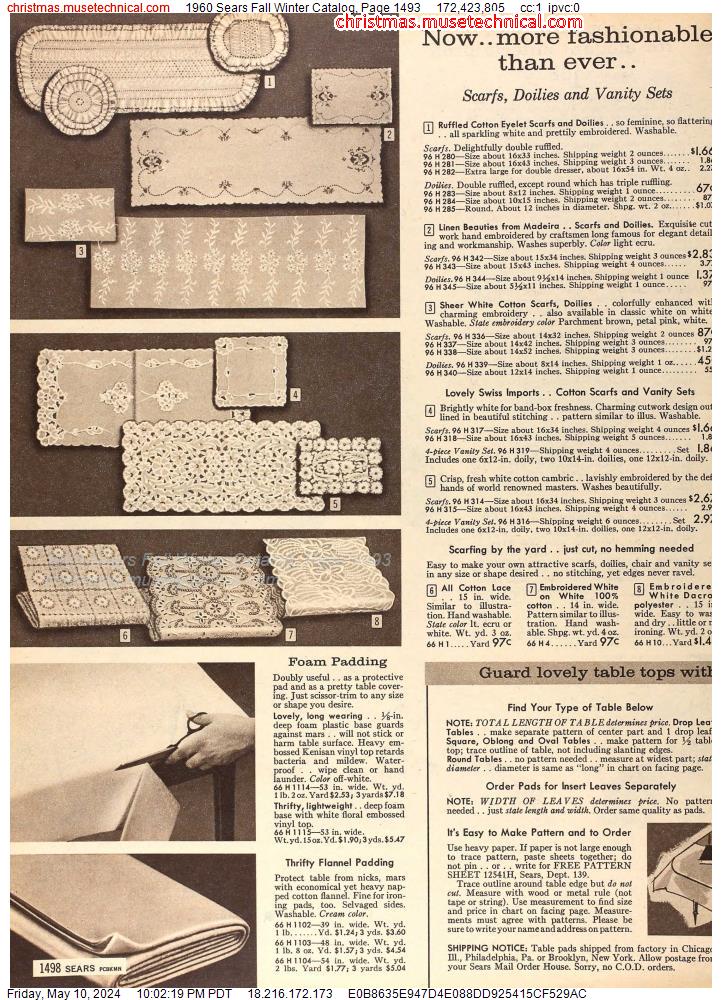 1960 Sears Fall Winter Catalog, Page 1493