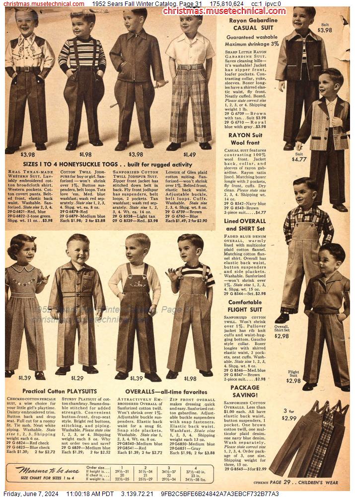 1952 Sears Fall Winter Catalog, Page 31
