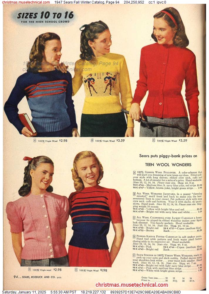 1947 Sears Fall Winter Catalog, Page 94