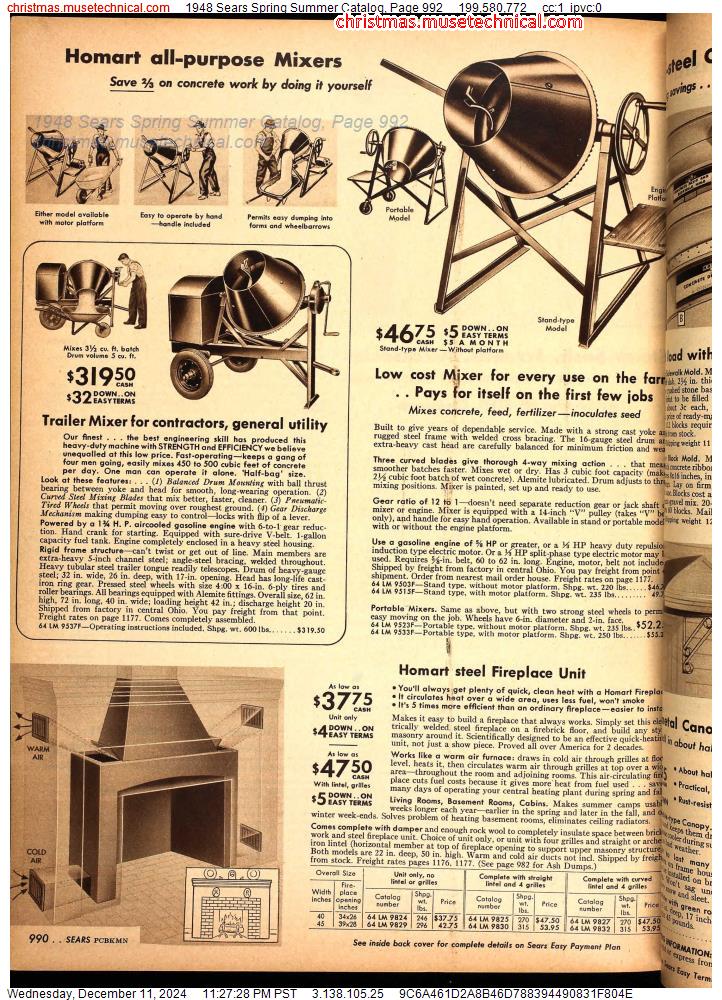 1948 Sears Spring Summer Catalog, Page 992