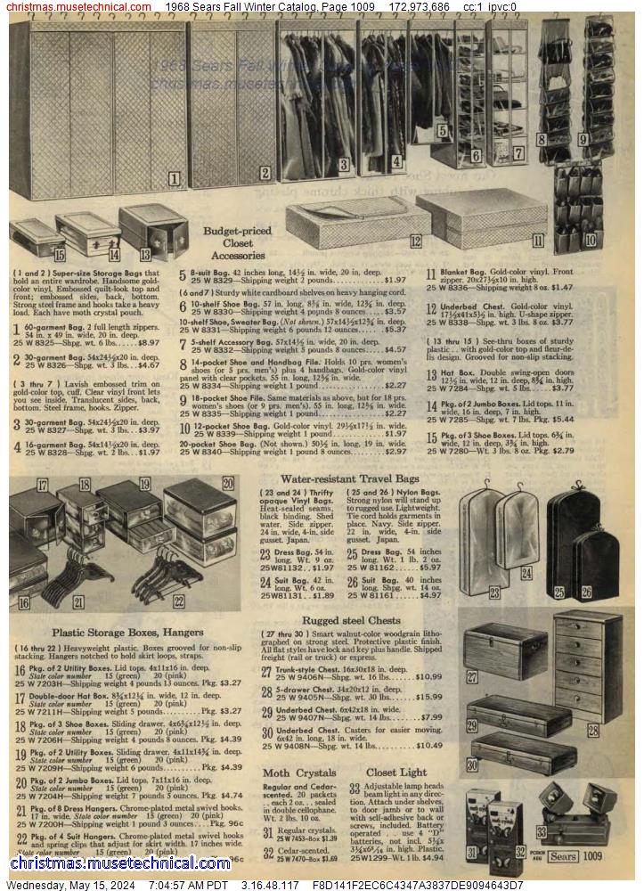 1968 Sears Fall Winter Catalog, Page 1009