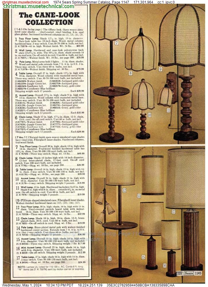 1974 Sears Spring Summer Catalog, Page 1147