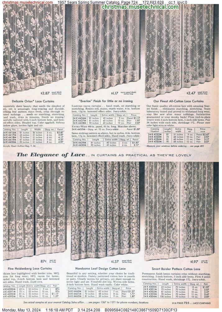 1957 Sears Spring Summer Catalog, Page 724