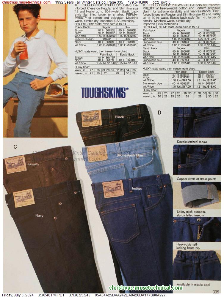 1992 Sears Fall Winter Catalog, Page 335