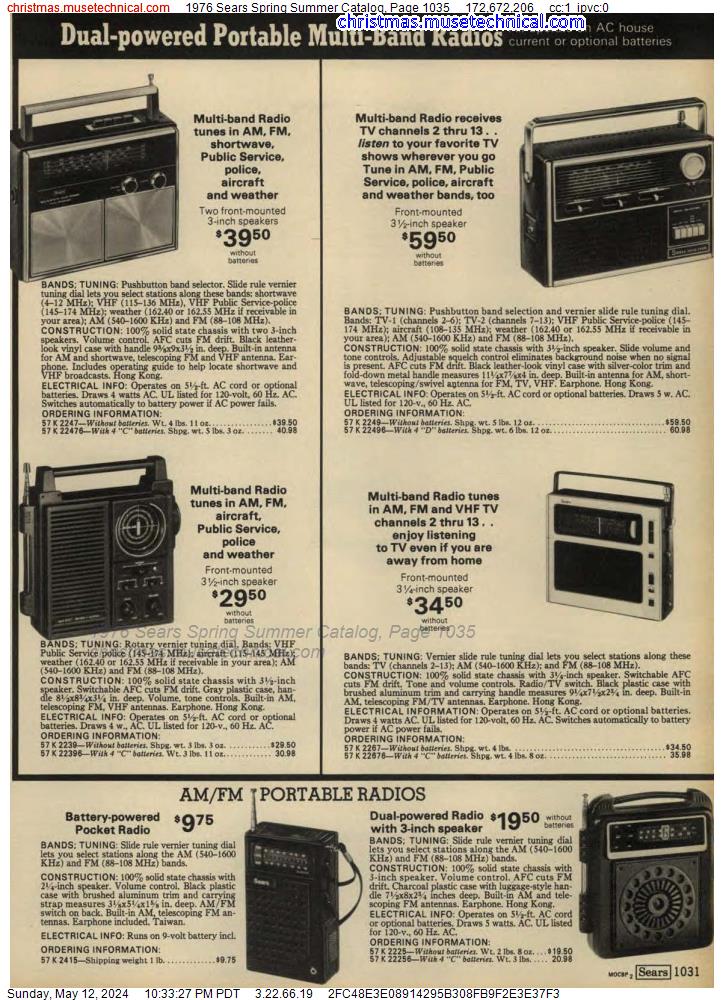 1976 Sears Spring Summer Catalog, Page 1035