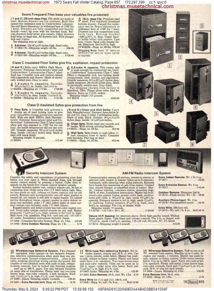 1973 Sears Fall Winter Catalog, Page 657