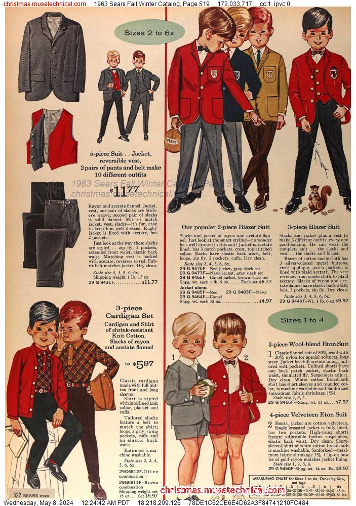 1963 Sears Fall Winter Catalog, Page 519