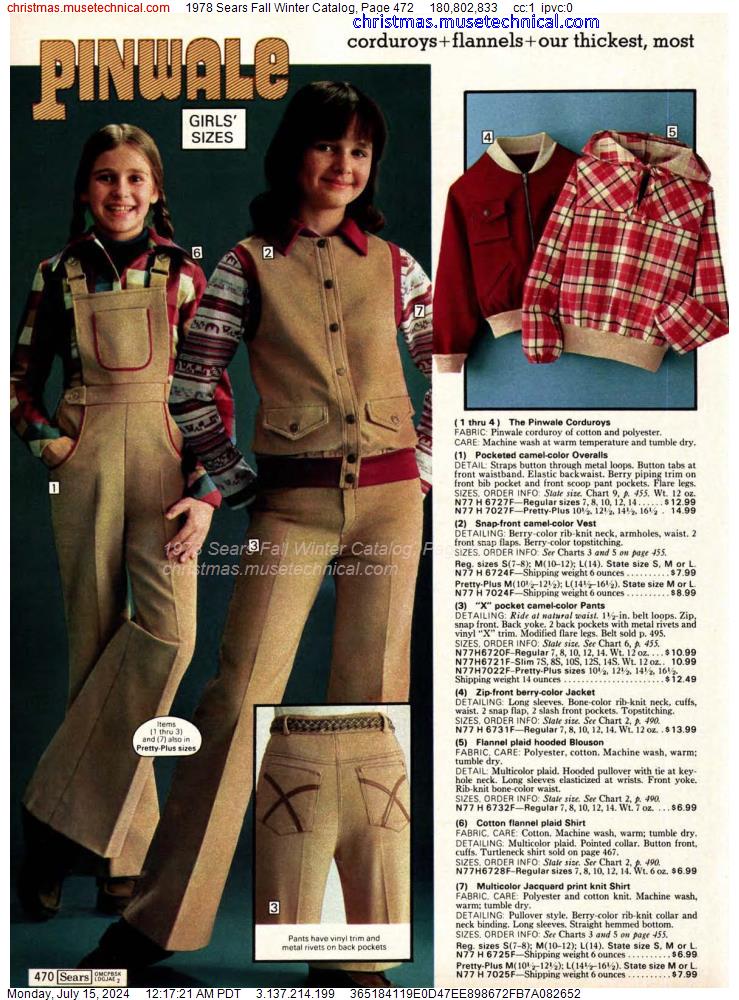 1978 Sears Fall Winter Catalog, Page 472
