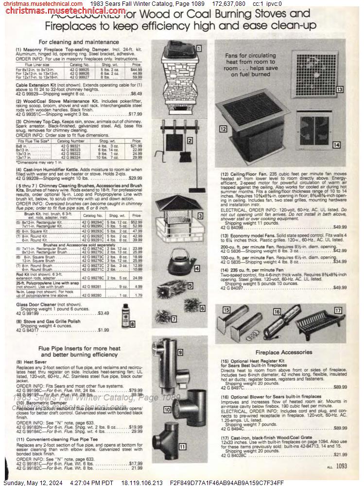 1983 Sears Fall Winter Catalog, Page 1089