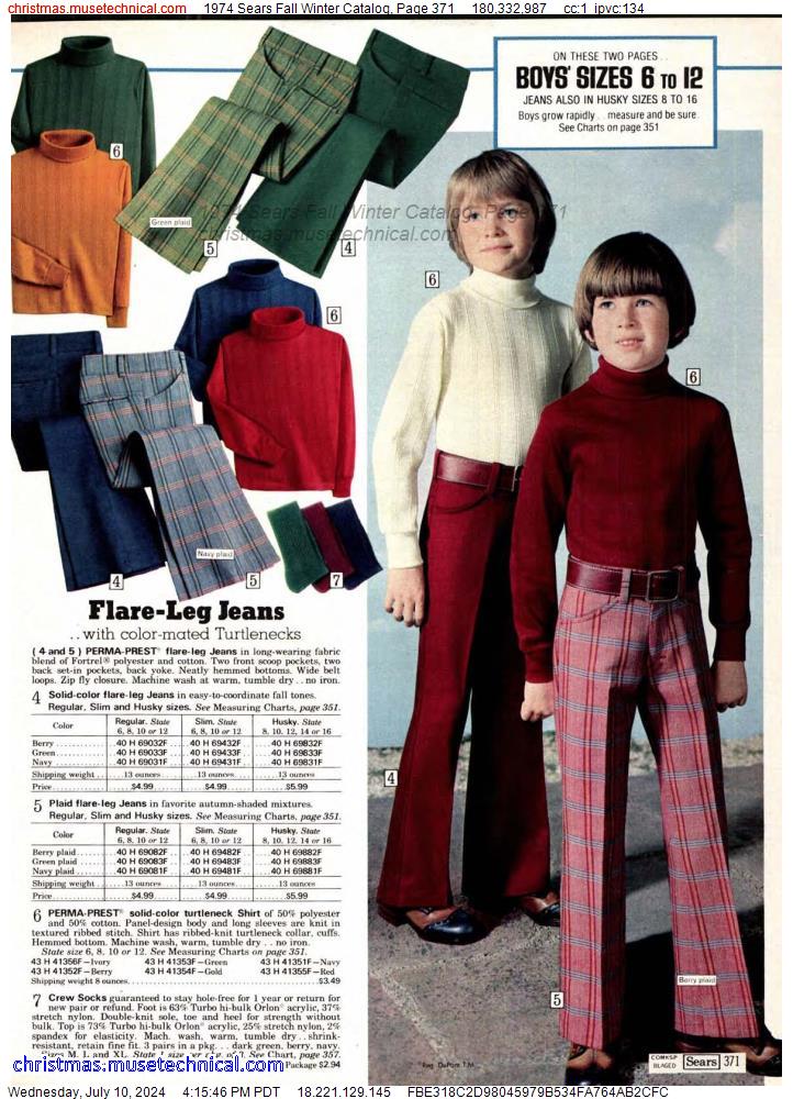 1974 Sears Fall Winter Catalog, Page 371 - Catalogs & Wishbooks