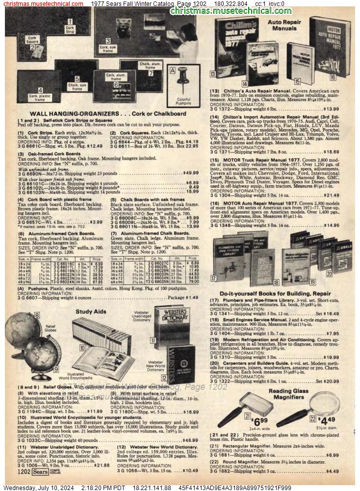1977 Sears Fall Winter Catalog, Page 1202