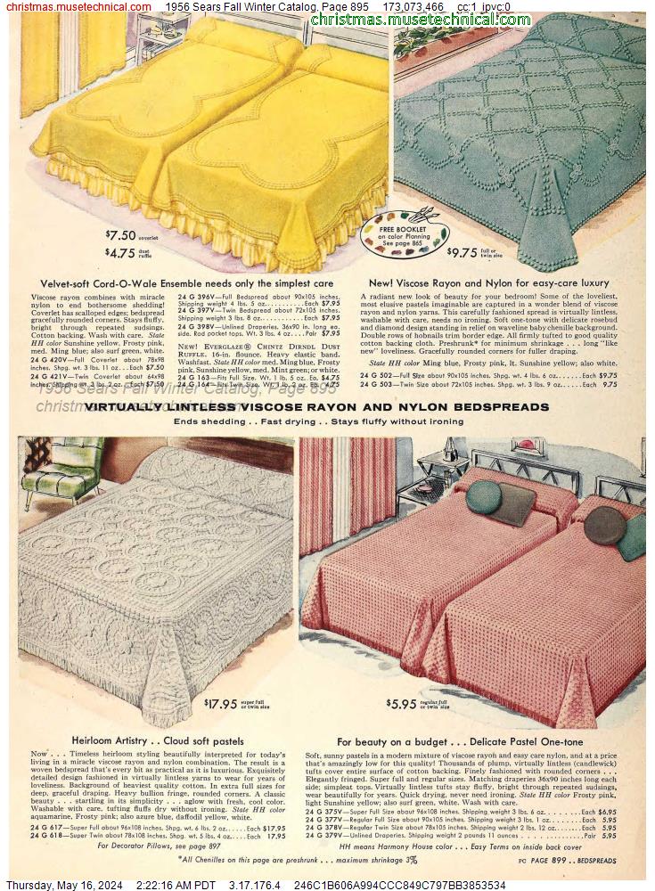 1956 Sears Fall Winter Catalog, Page 895