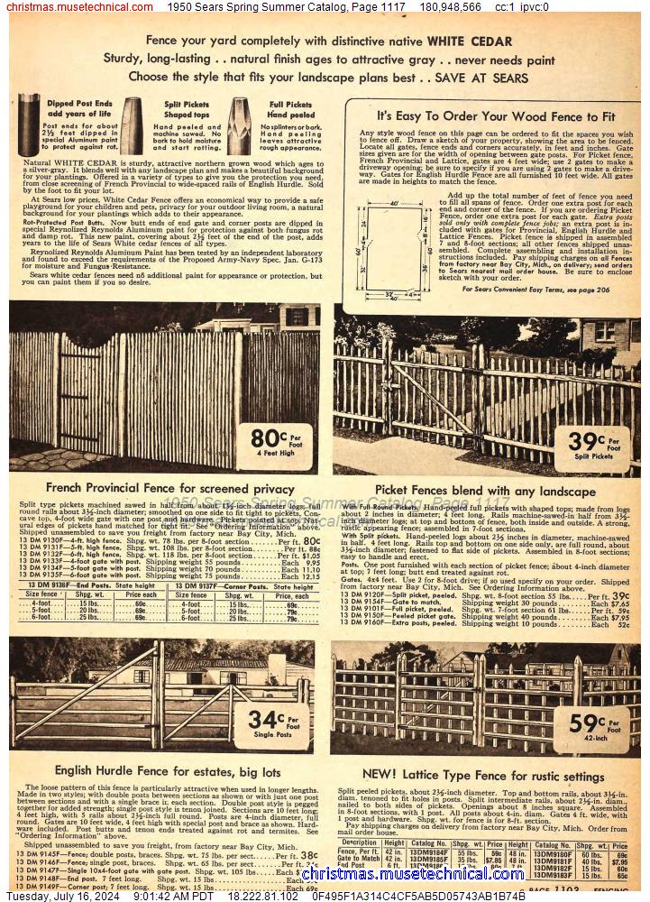 1950 Sears Spring Summer Catalog, Page 1117