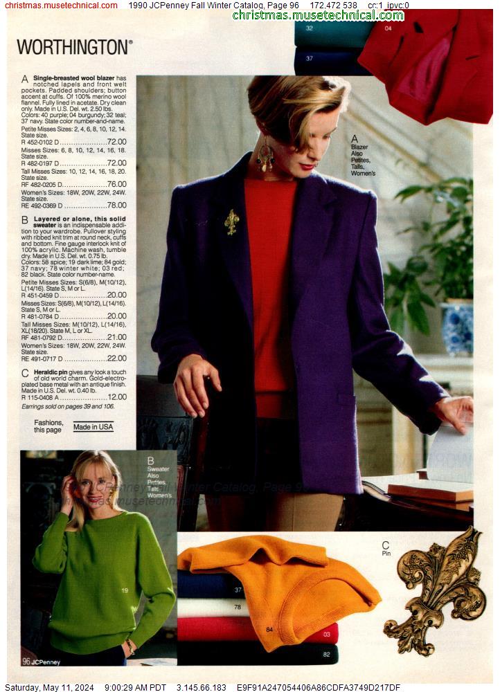 1990 JCPenney Fall Winter Catalog, Page 96