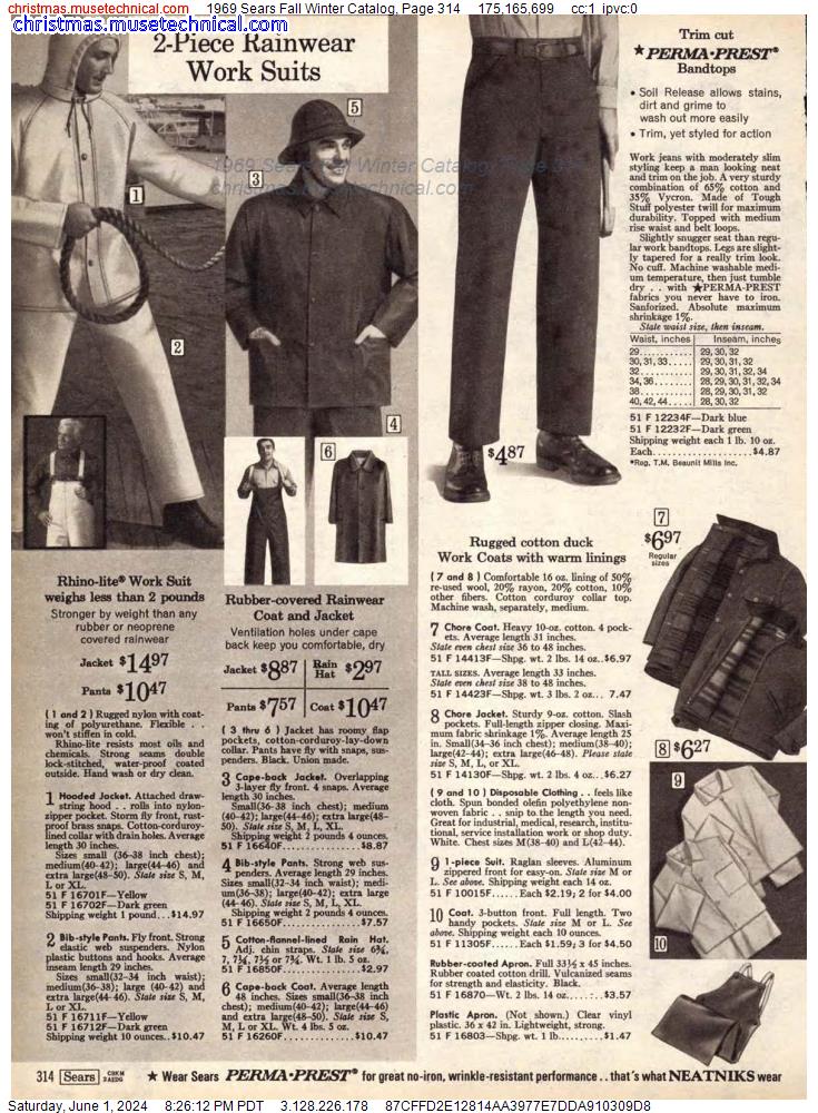 1969 Sears Fall Winter Catalog, Page 314