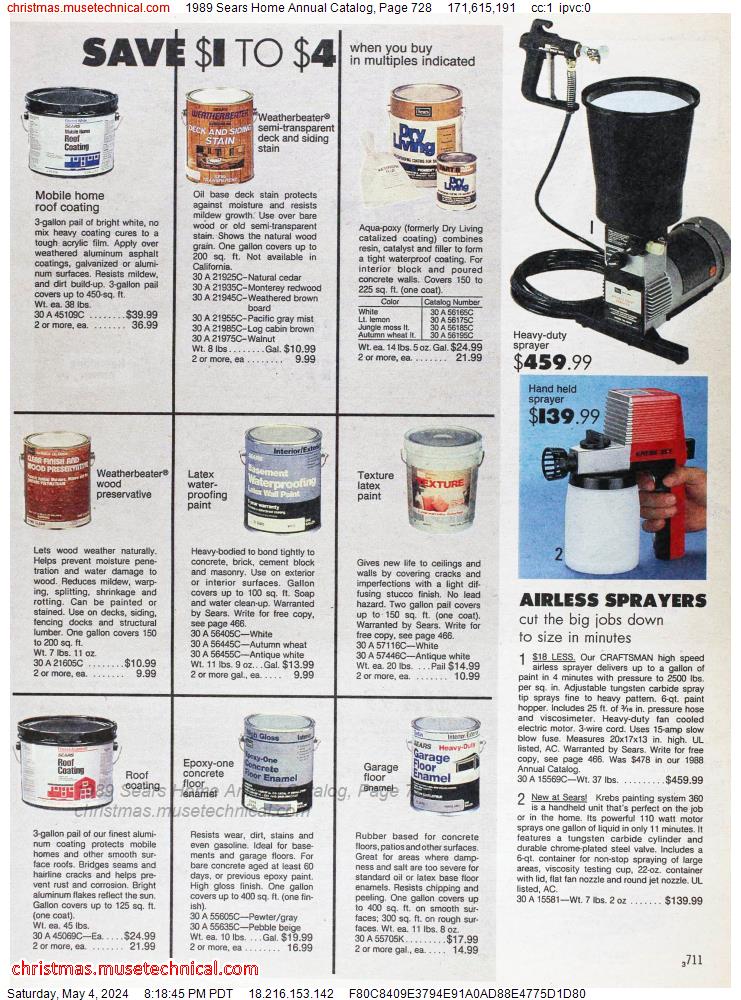 1989 Sears Home Annual Catalog, Page 728